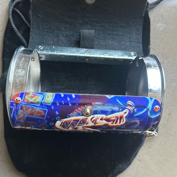 NWOT Rare Vintage Las Vegas License Plate Clutch with Swarovski Rhinestones - Picture 7 of 16